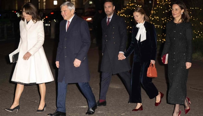 Kate Middletons family spotted at the Princess Christmas Carol Service