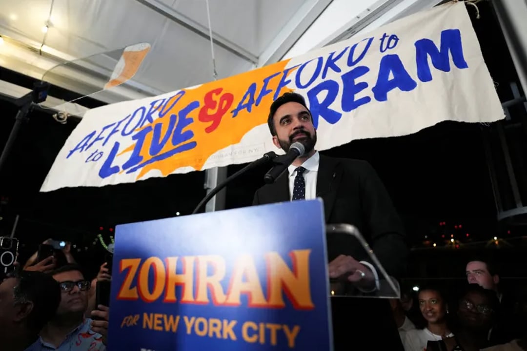 Zohran Mamdani speaks during a watch party for his primary election, which includes his bid to become the Democratic candidate for New York City mayor in November 2025 election, in New York City, US, June 25, 2025. — Reuters